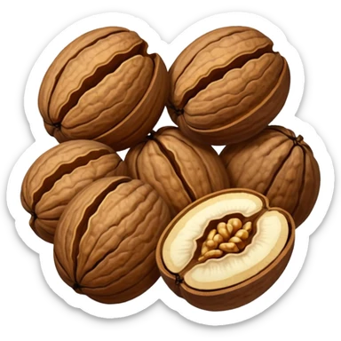 Walnut nuts without shell sticker