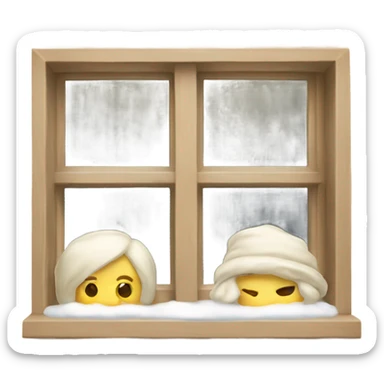 Cozy warm cream window  sticker
