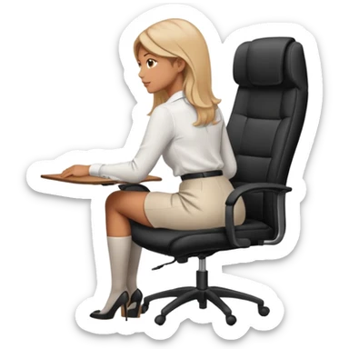 Woman from the Back of head sitting on an office chair sticker