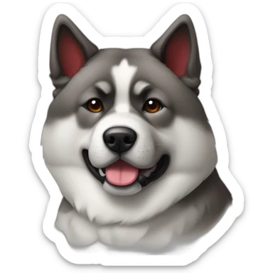 Akita inu brindle grey and red sticker