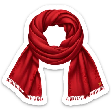Scarf with blood sticker
