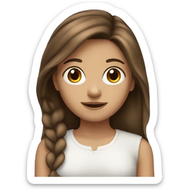 Girl with brunet hair sticker