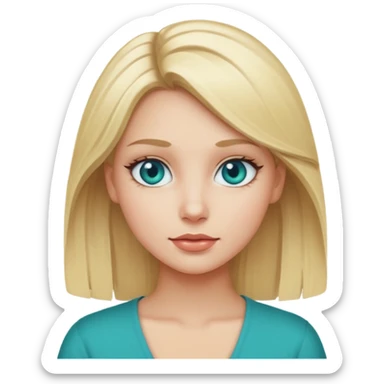 Blonde girl with teal eyes  sticker