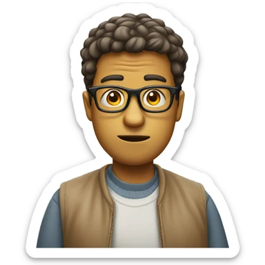 Dumb looking person with glasses sticker