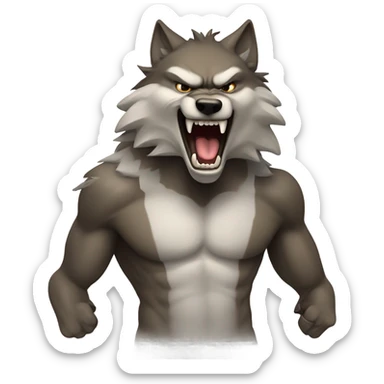 Aggressive wolf sticker