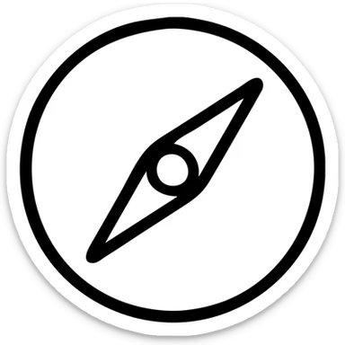 compass icon, bold outline, minimal details sticker