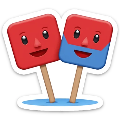 cheering sign in blue (#00A3E0) and red (#F9423A) sticker