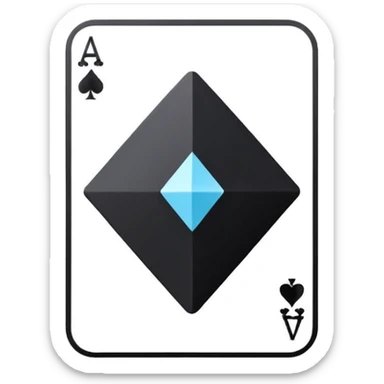 3d diamond shape matte black. diamond shape like on a playing card sticker