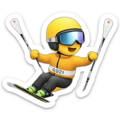 slalom compétition de ski sticker