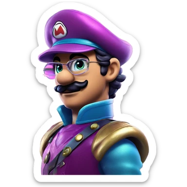 Synthwave Mario in Elsa style, oil paint, epic eyes, intricate lips, exquisite pose, beautiful, desirable, logical sticker