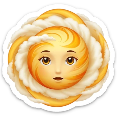 Venus as a circular planet without rings, yellow-orange atmosphere sticker