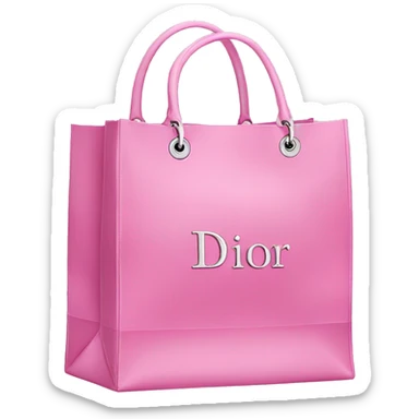 pink shopping bags Dior  sticker