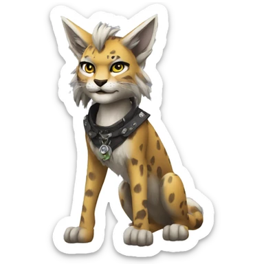Anthro Punk Lynx Full body sticker