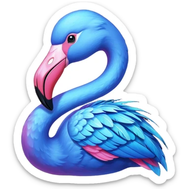 Blue Flamingo sticker