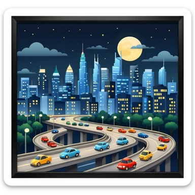 ciudad  y con carretera sticker