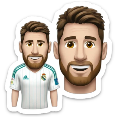 Messi avec maillot real madrid sticker