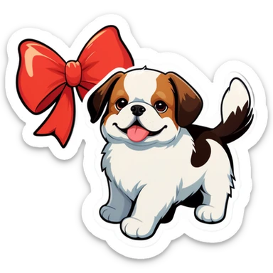 Bow  and a dog ￼ sticker