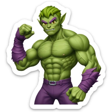 freen goblin muscle arm with fist and forearms sticker
