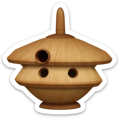 Wooden ufo spaceship birdhouse oblong cigar-shaped  sticker
