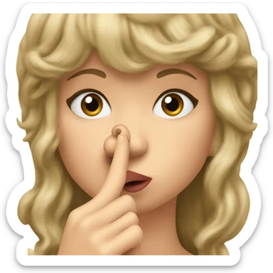 Taylor swift as the shh emoji  sticker