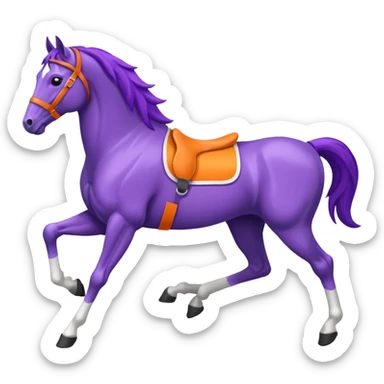 ok créée moi une emoticone simple pour une athletes d'endurance ( horse ) et un pour un endurance Horse - couleur dans ces tons violet, orange , blanc et assure toi du nombre de patte correct ( 4 ) sticker