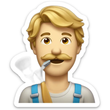 Homme avec une moustache en brosse a dent sticker