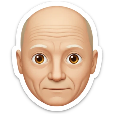 Homme 60 ans presque chauve sticker