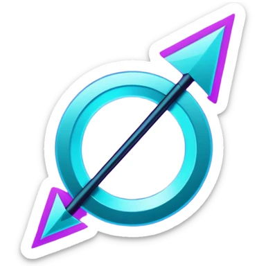 futuristic minimalistic glowing reload arrow symbol, purple and cyan energy glow, dark background, clean modern design, 1:1 aspect ratio, no face sticker