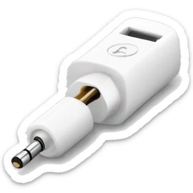 white stereo adapter mini jack to big jack for headphones  sticker
