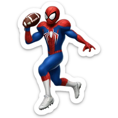 Spider-Man as a football player sticker