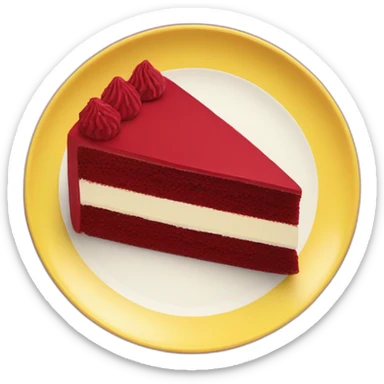 Red velvet cake on a yellow plate sticker