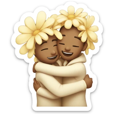 Flowe hugging each other  sticker