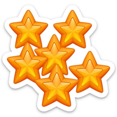 5 solid orange stars sticker