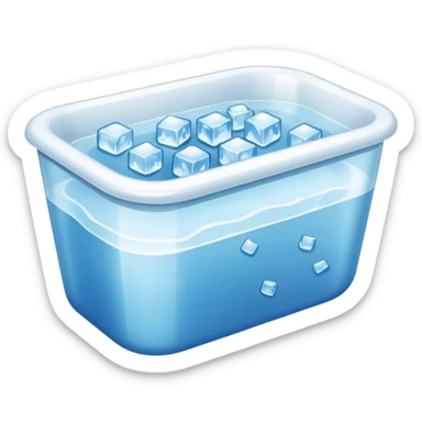 Square Bathtub with ice cubs inside sticker