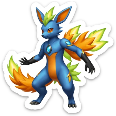 Zygarde-Flareon-Electrike-Manectric-Fakémon-fusion, full body sticker