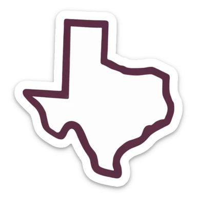 Texas A&M logo inside outline of Texas sticker