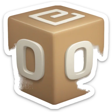 Create an emoji of a cube-shaped object with showing number 0 and 1 on the cube surface sticker