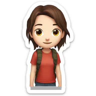 Ellie the last of us red t-shirt Little bit dezoom sticker