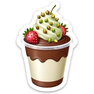 Chocolate covered Strawberries with pistachios in a plastic cup sticker