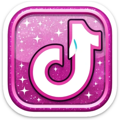 glitter pink logo TikTok sticker