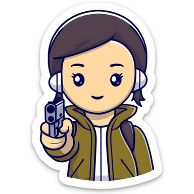 Girl with a gun to her head sticker