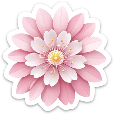 Cute Pastel pink and white Cherry Blossom Sakura Starburst Planet sticker