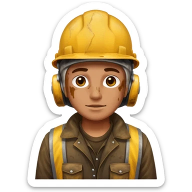 Oil plant worker in spilled clothes sticker