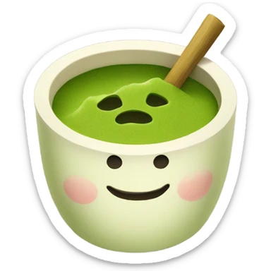 matcha in a handmade cup sticker