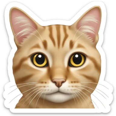 Beige long hair tabby cat sticker