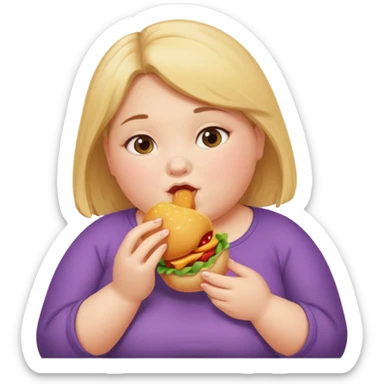 chubby girl eating something sticker