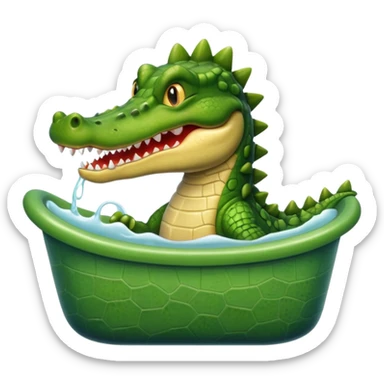 Crocodiles is showing in the bath tub sticker