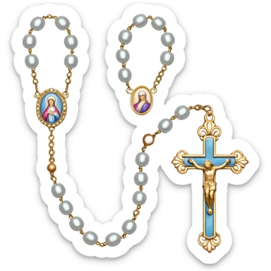Beautiful dainty catholic rosary sticker