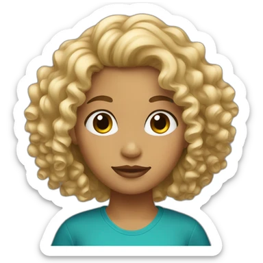 Curly hair blond Puerto Rican girl sticker