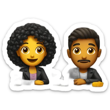 2 persons in a bar sticker